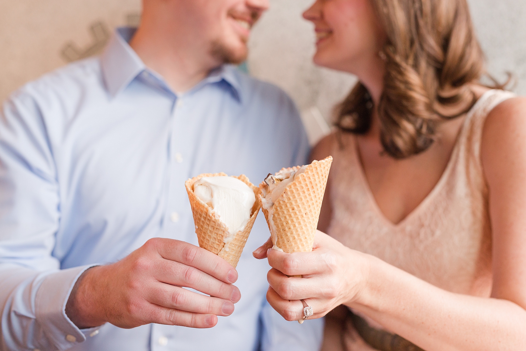 ice cream themed engagement session