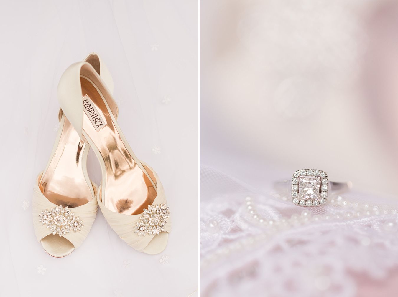 bridal shoes, wedding ring photo