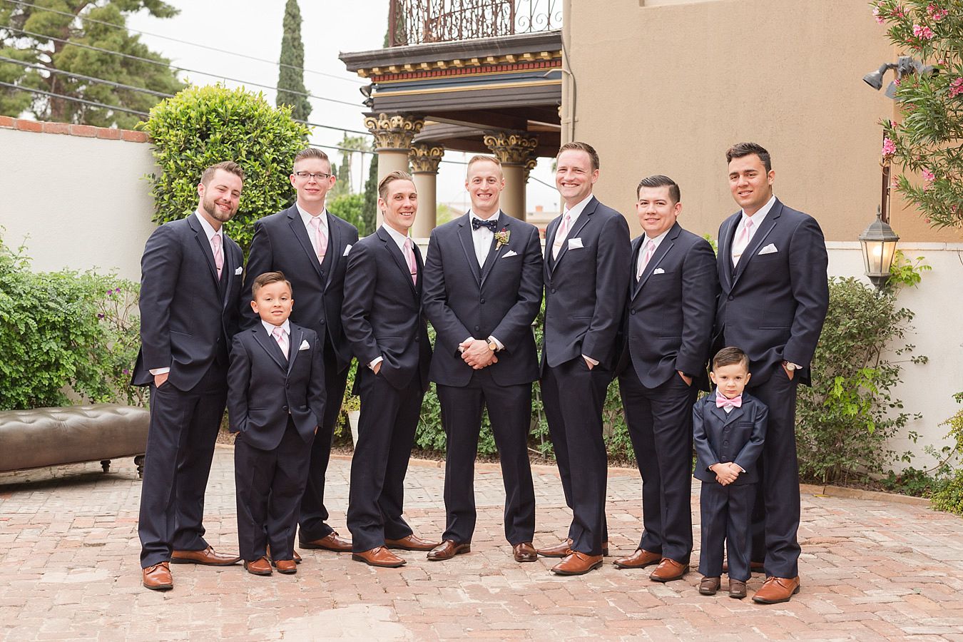 Stillwell-House-Tucson-Wedding-Photographers_0066.jpg wedding party pictures, navy suits for groomsmen