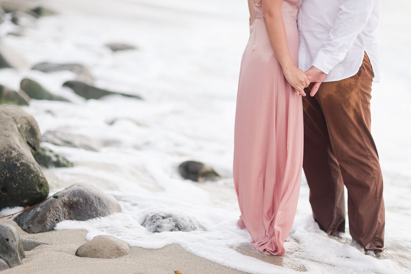 blush dress for engagement pictures