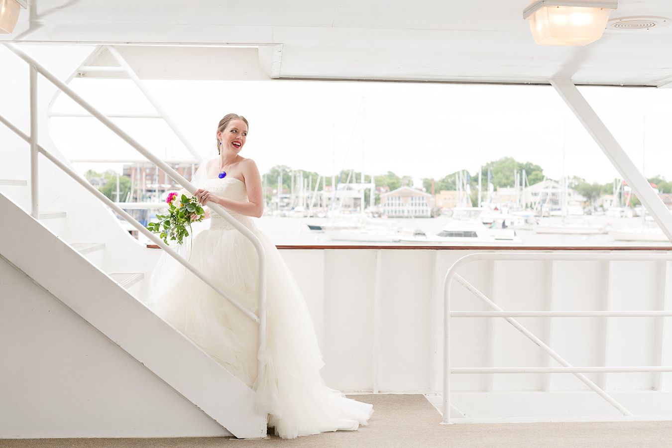 summer wedding on Catherine Marie Watermark yacht in Annapolis, Maryland