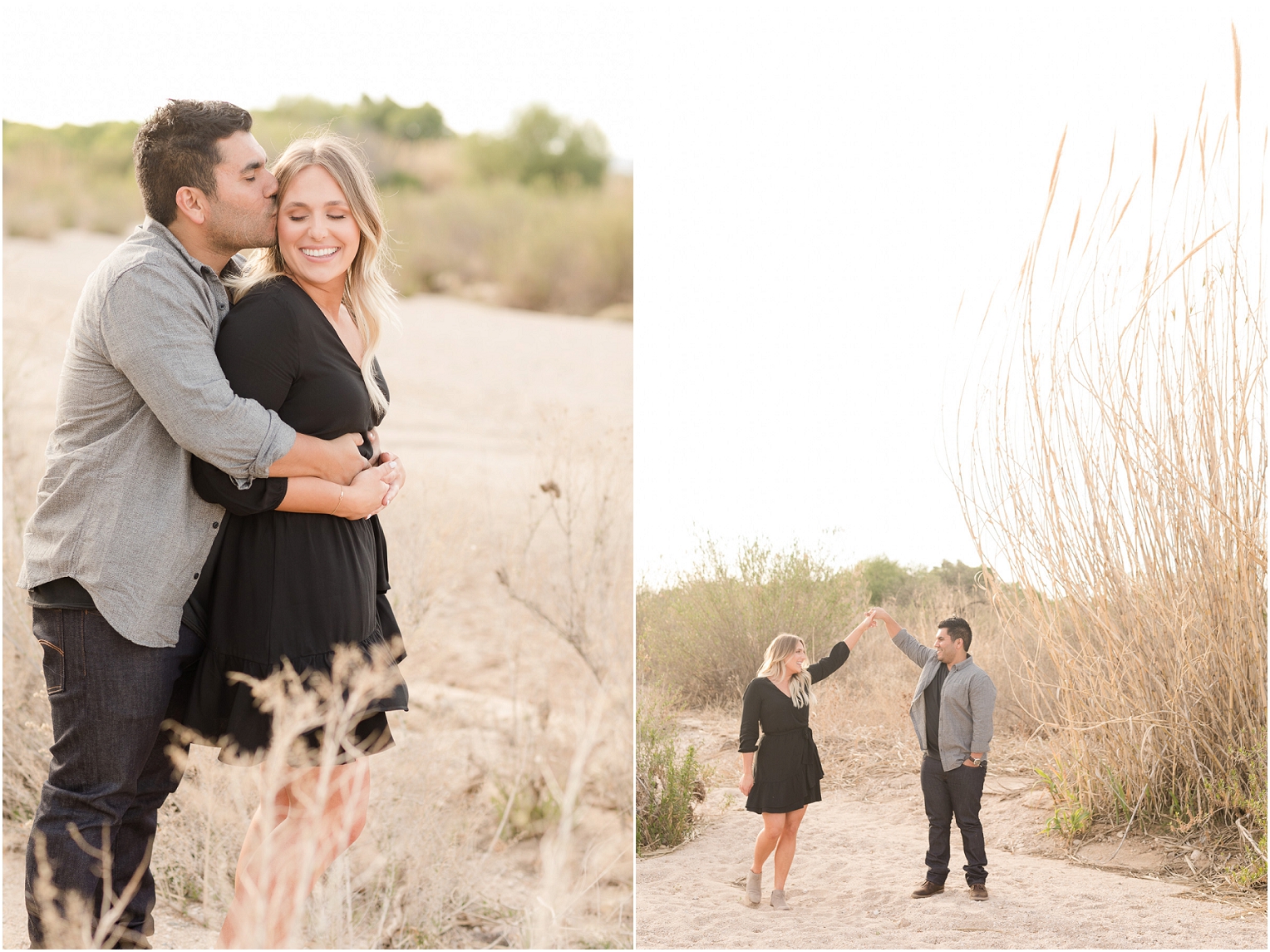 Tucson Desert Engagement Photos Tucson Photographer Eddie and Chanel couple in field