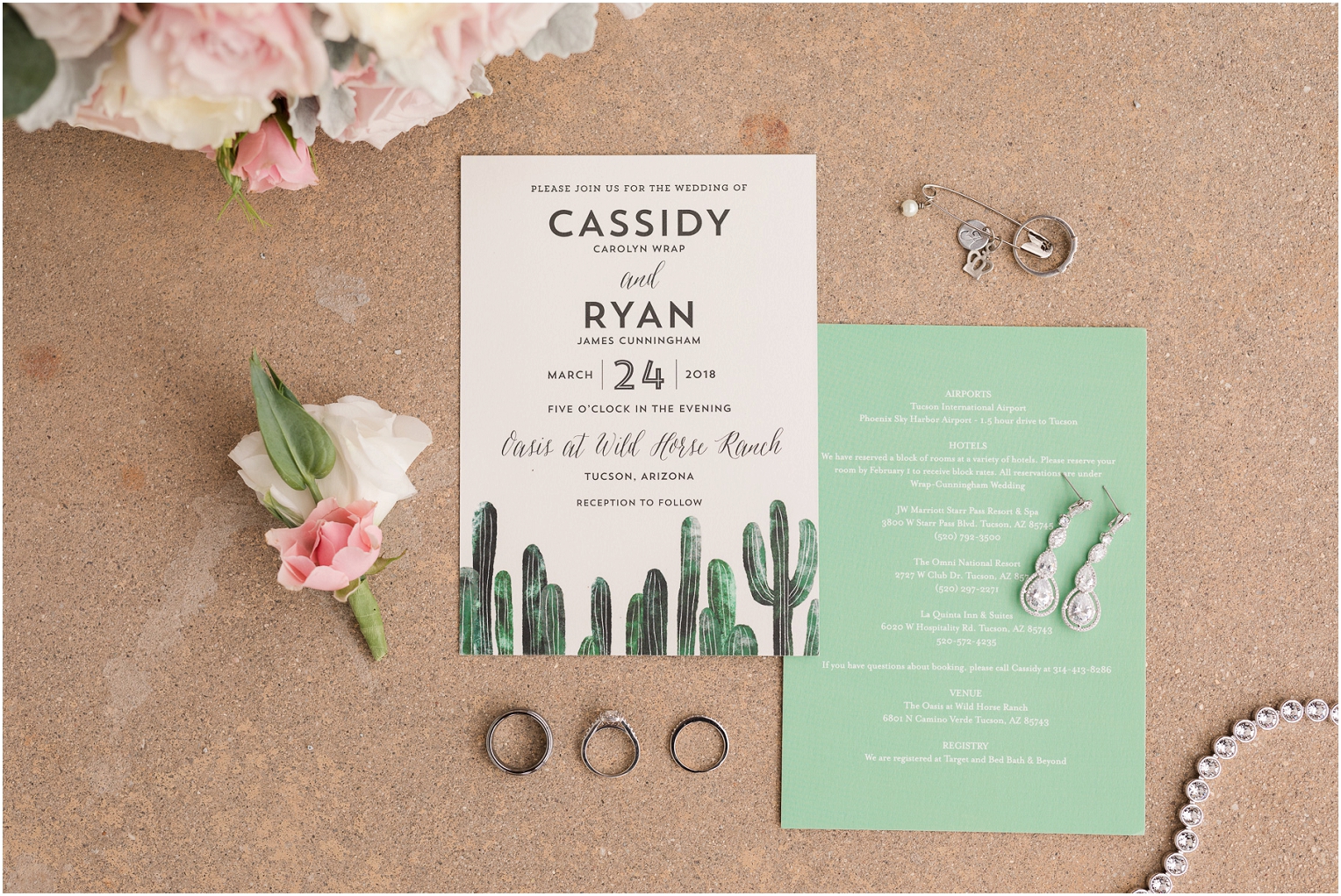 Oasis at Wild Horse Ranch Wedding Tucson AZ Cassidy and Ryan bridal details