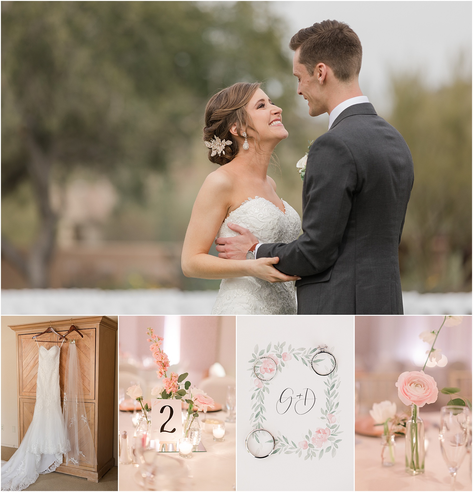 Highlands at Dove Mountain Wedding Grace + Danny blush and ivory spring wedding