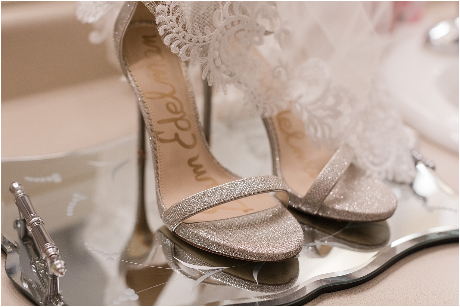 Stillwell House Wedding Tucson Arizona Katherine and Eli sparkly bride shoes